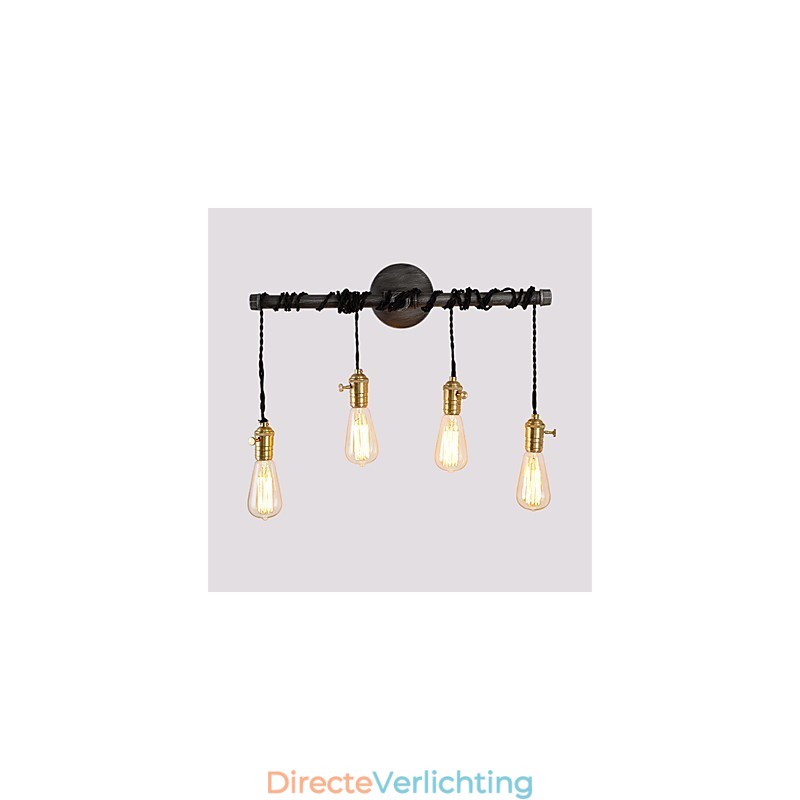 Vintage industriële buis wandlampen met schakelaar creatieve verlichting restaurant café bar decoratieve verlichting met 4 lichts geverfde afwerking