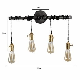 Vintage industriële buis wandlampen met schakelaar creatieve verlichting restaurant café bar decoratieve verlichting met 4 lichts geverfde afwerking