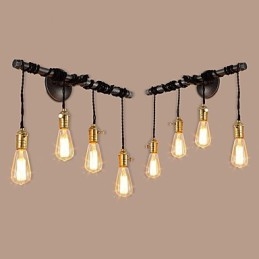 Vintage industriële buis wandlampen met schakelaar creatieve verlichting restaurant café bar decoratieve verlichting met 4 lichts geverfde afwerking