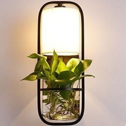 Moderne ijzeren creatieve potplanten glazen wandlamp