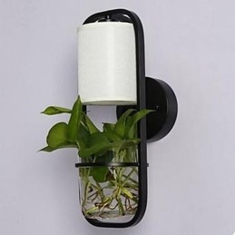 Moderne ijzeren creatieve potplanten glazen wandlamp