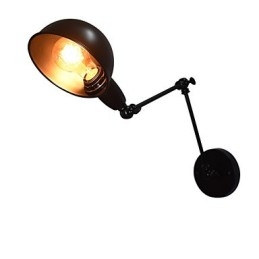 Wandlamp van ijzer Opvouwbaar Zwart Eenvoudige Retro Wandlamp Enkele Kop Decoratieve Wandlamp Europese Stijl