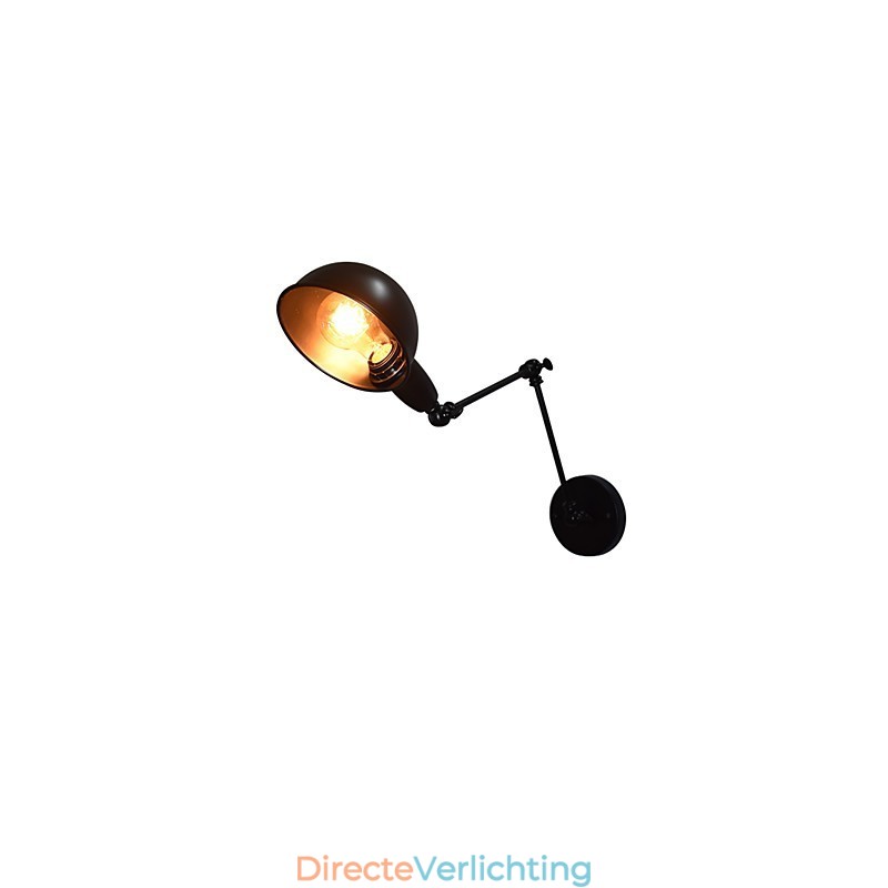 Wandlamp van ijzer Opvouwbaar Zwart Eenvoudige Retro Wandlamp Enkele Kop Decoratieve Wandlamp Europese Stijl