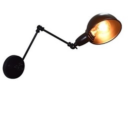 Wandlamp van ijzer Opvouwbaar Zwart Eenvoudige Retro Wandlamp Enkele Kop Decoratieve Wandlamp Europese Stijl