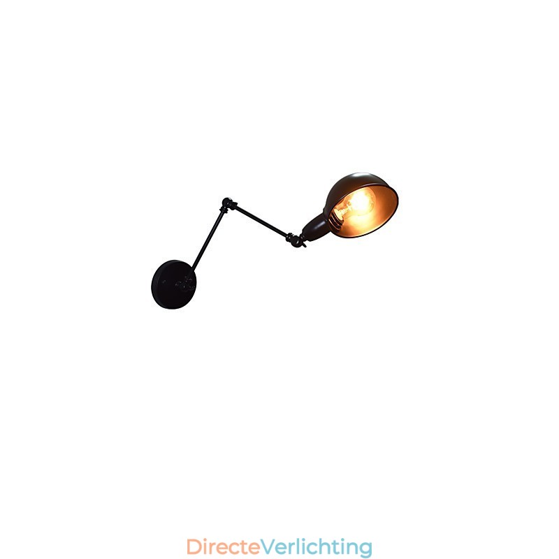 Wandlamp van ijzer Opvouwbaar Zwart Eenvoudige Retro Wandlamp Enkele Kop Decoratieve Wandlamp Europese Stijl