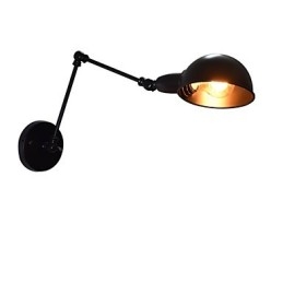 Wandlamp van ijzer Opvouwbaar Zwart Eenvoudige Retro Wandlamp Enkele Kop Decoratieve Wandlamp Europese Stijl
