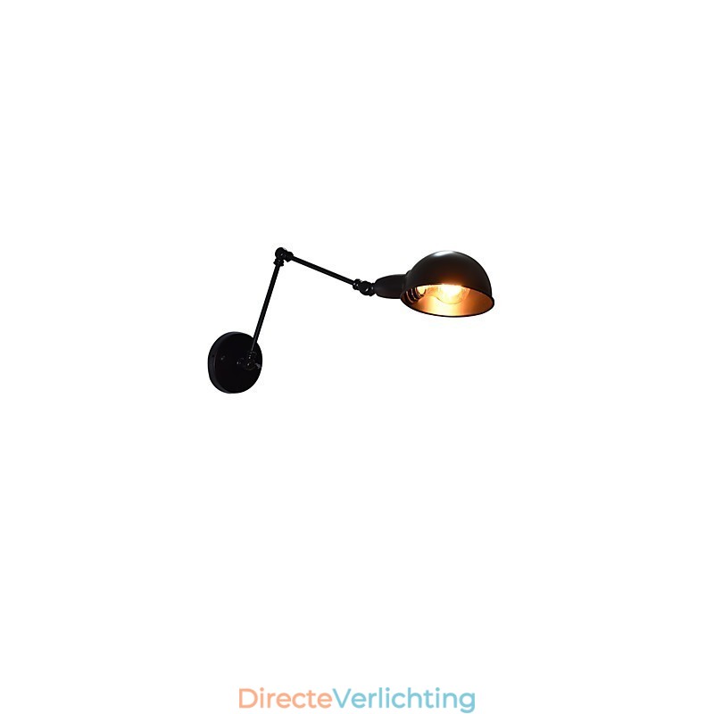 Wandlamp van ijzer Opvouwbaar Zwart Eenvoudige Retro Wandlamp Enkele Kop Decoratieve Wandlamp Europese Stijl