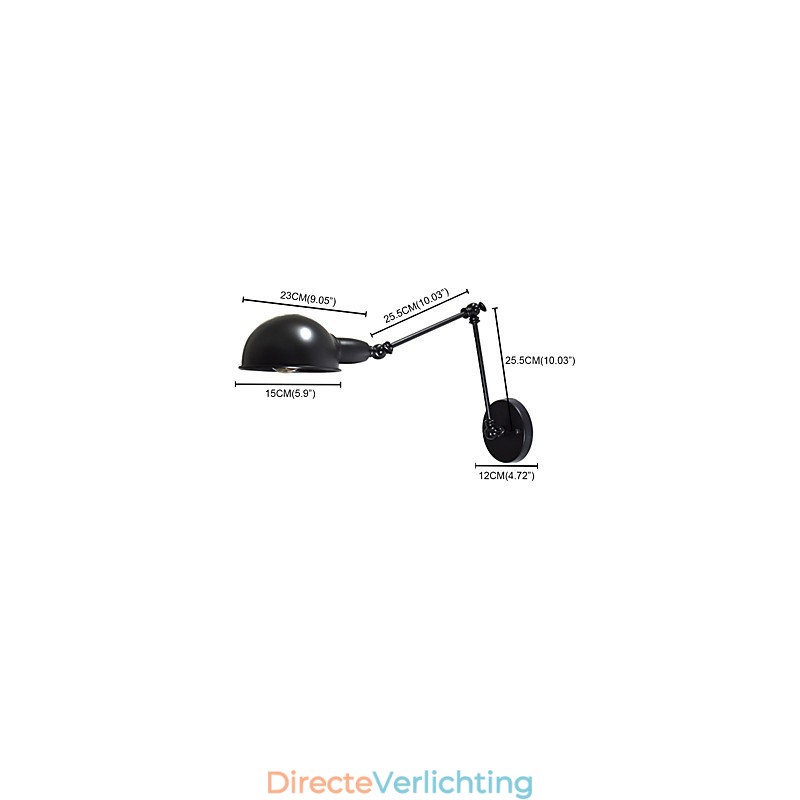Wandlamp van ijzer Opvouwbaar Zwart Eenvoudige Retro Wandlamp Enkele Kop Decoratieve Wandlamp Europese Stijl