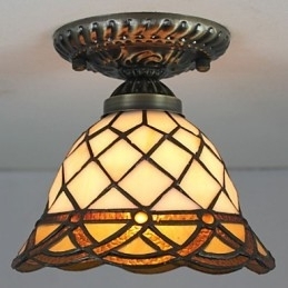 Europees Landelijk Creatief Kunst Gebrandschilderd Glas Absorb Koepel Lamp Licht