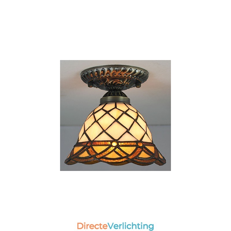 Europees Landelijk Creatief Kunst Gebrandschilderd Glas Absorb Koepel Lamp Licht