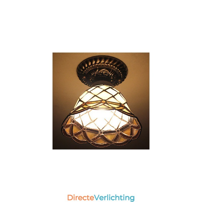 Europees Landelijk Creatief Kunst Gebrandschilderd Glas Absorb Koepel Lamp Licht