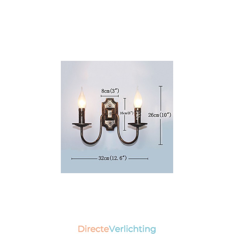 Retro Eenvoudige Wandlamp Gang Hal Dubbele Hoofdlamp Slaapkamer Woonkamer Wandlamp Verlichting