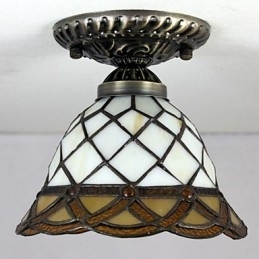 Europees Landelijk Creatief Kunst Gebrandschilderd Glas Absorb Koepel Lamp Licht