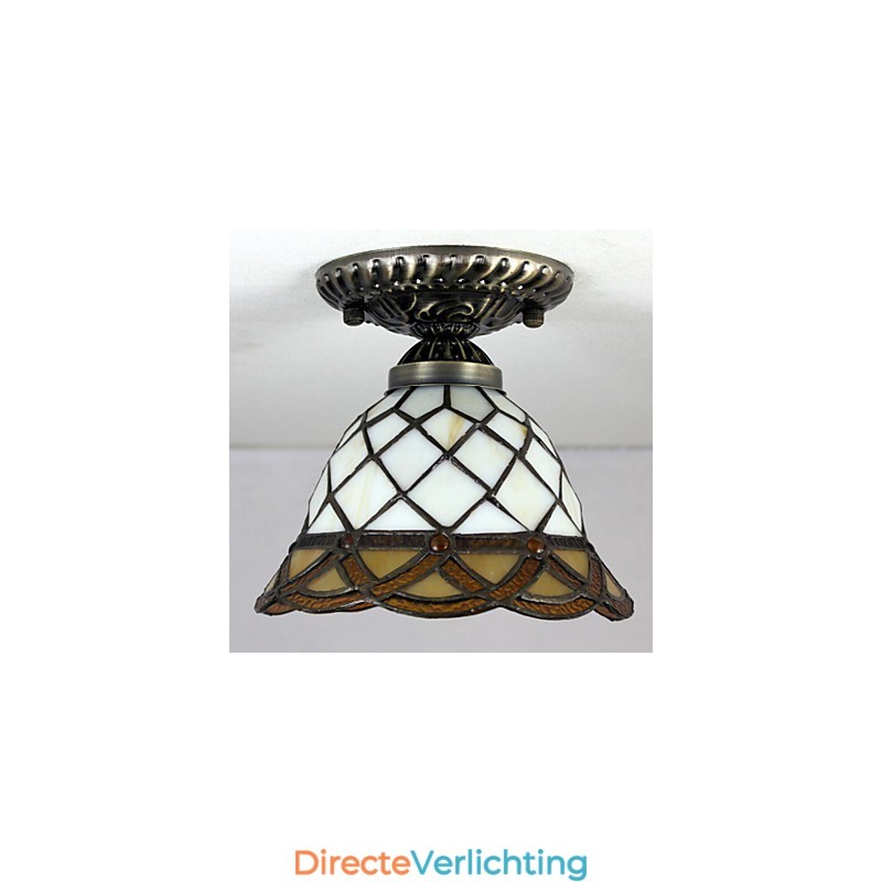 Europees Landelijk Creatief Kunst Gebrandschilderd Glas Absorb Koepel Lamp Licht