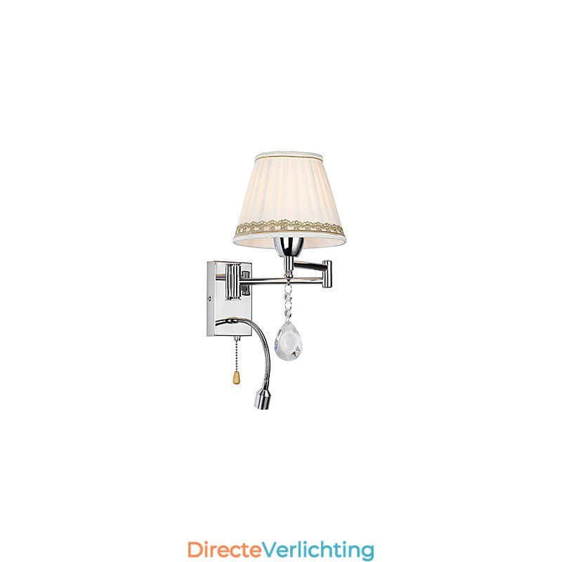 Moderne eigentijdse rustieke lodge moderne eigentijdse landelijke chromen functie voor kristallen zwenkarm wandlamp