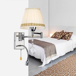 Moderne eigentijdse rustieke lodge moderne eigentijdse landelijke chromen functie voor kristallen zwenkarm wandlamp