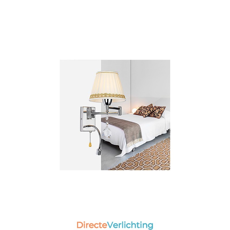 Moderne eigentijdse rustieke lodge moderne eigentijdse landelijke chromen functie voor kristallen zwenkarm wandlamp