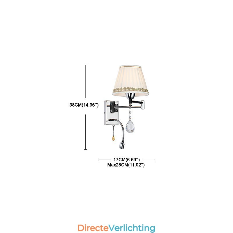 Moderne eigentijdse rustieke lodge moderne eigentijdse landelijke chromen functie voor kristallen zwenkarm wandlamp