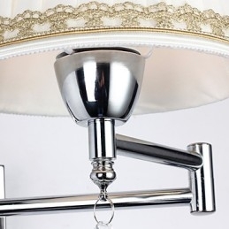 Moderne eigentijdse rustieke lodge moderne eigentijdse landelijke chromen functie voor kristallen zwenkarm wandlamp