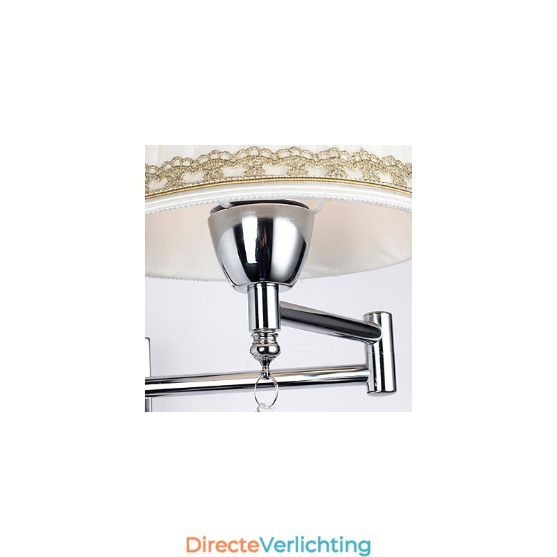 Moderne eigentijdse rustieke lodge moderne eigentijdse landelijke chromen functie voor kristallen zwenkarm wandlamp