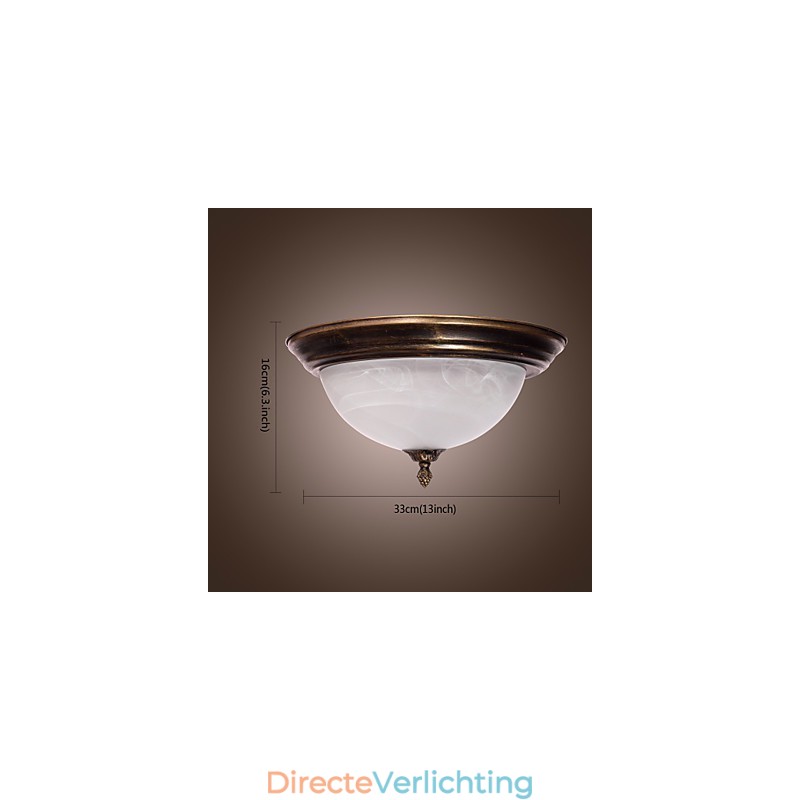 Antiek geïnspireerde plafondlamp met 2 lampen