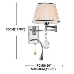 Wandlamp Modern Hedendaags Rustiek Lodge Modern Hedendaags Landelijk Chroom Kenmerk voor Kristallen Zwenkarm