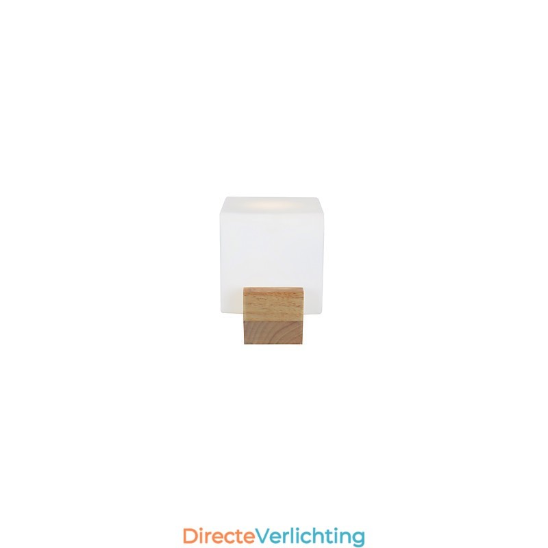 Eenvoudige wandlamp, nachtkastje, bureaulamp met glazen kap en massief hout voor slaapkamer, ladekast, woonkamer, babykamer, studentenkamer, salontafel, boekenkast