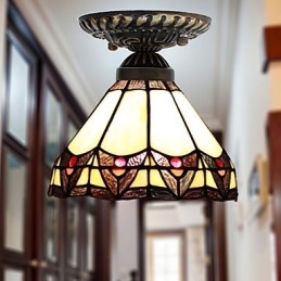 Europese landelijke creatieve kunst glas-in-lood absorberende koepellamp licht