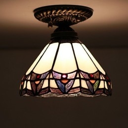 Europese landelijke creatieve kunst glas-in-lood absorberende koepellamp licht