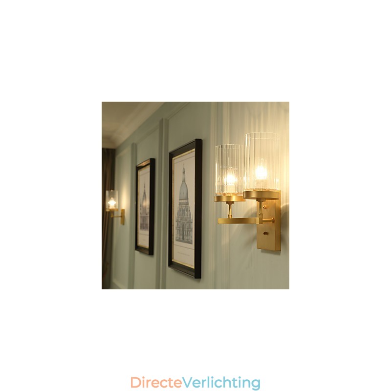 Traditionele klassieke landelijke messingfunctie voor mini-stijl uplight wandlampen wandlamp