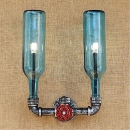 Retro Industriële Wind Switch Waterfles Wandlamp Wandlamp Blauw