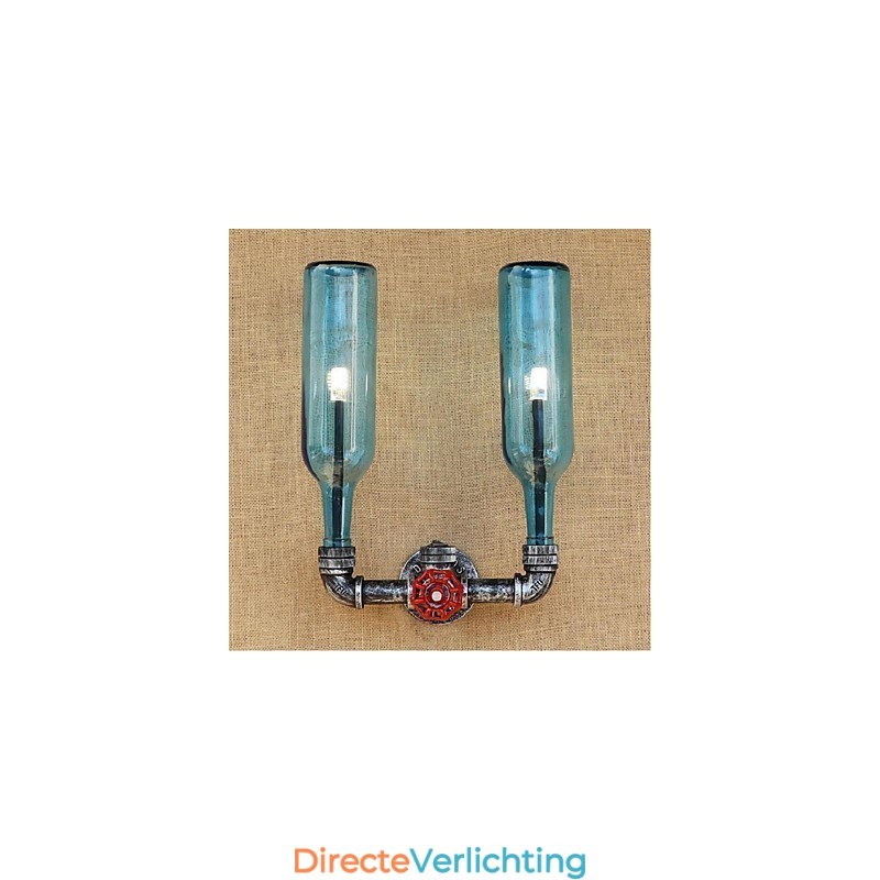 Retro Industriële Wind Switch Waterfles Wandlamp Wandlamp Blauw