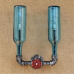 Retro Industriële Wind Switch Waterfles Wandlamp Wandlamp Blauw
