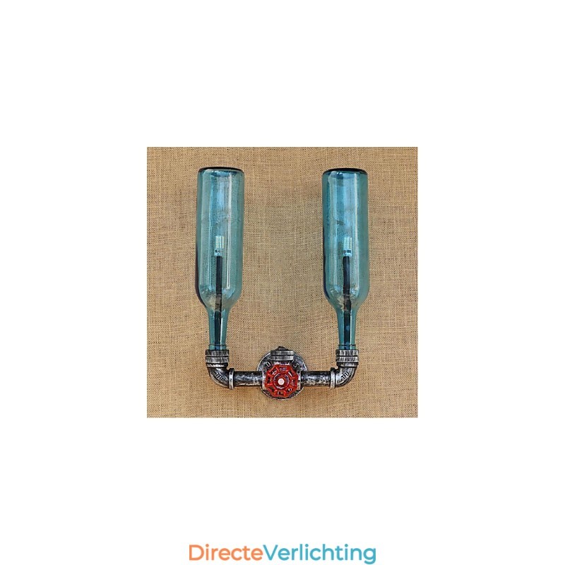 Retro Industriële Wind Switch Waterfles Wandlamp Wandlamp Blauw