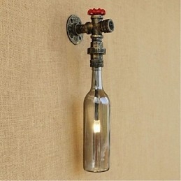Rookgrijze waterfles wandlamp wandlamp