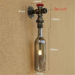 Rookgrijze waterfles wandlamp wandlamp