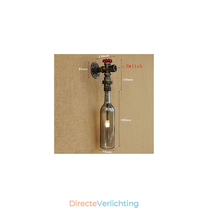 Rookgrijze waterfles wandlamp wandlamp