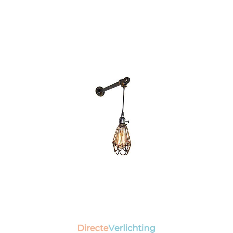 Loft vintage Wandlampen Met schakelaar Industriële Edison Fashion Simplicity Wandlamp Metalen Basiskap