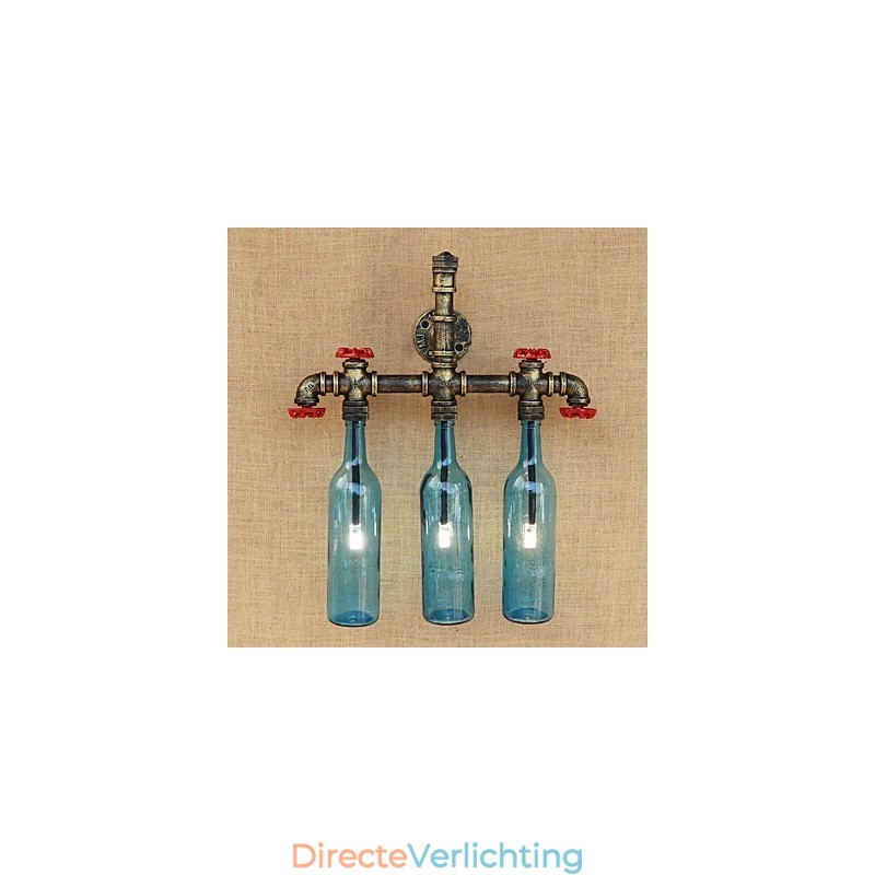 Retro Industriële Wind Switch Waterfles Wandlamp Wandlamp Blauw