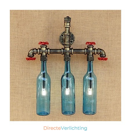 Retro Industriële Wind Switch Waterfles Wandlamp Wandlamp Blauw