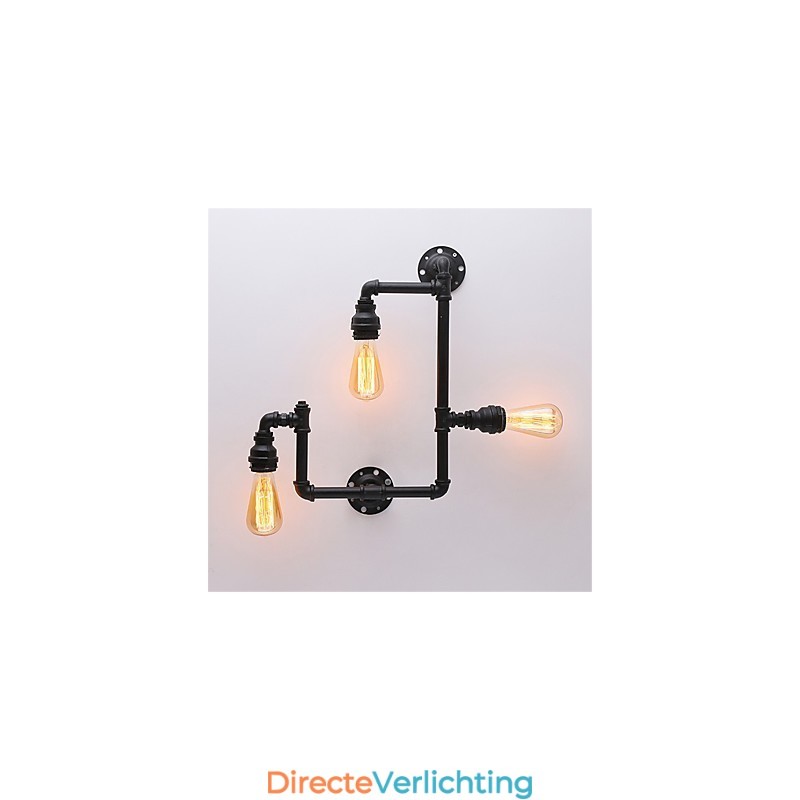 3 Hoofden Vintage Industriële Pijp Wandlampen Zwart Creatieve Verlichting Restaurant Café Bar Decoratieverlichting