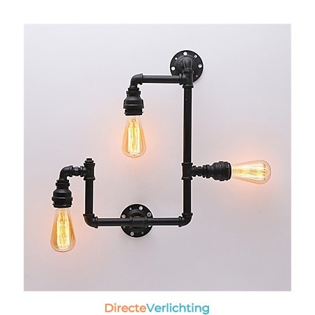 3 Hoofden Vintage Industriële Pijp Wandlampen Zwart Creatieve Verlichting Restaurant Café Bar Decoratieverlichting 3 Hoofden Vintage Industriële Pijp Wandlampen Zwart Creatieve Verlichting Restaurant Café Bar Decoratieverlichting