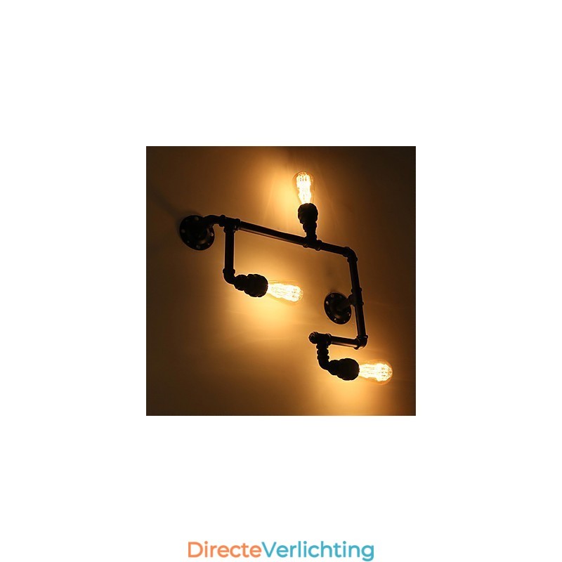 3 Hoofden Vintage Industriële Pijp Wandlampen Zwart Creatieve Verlichting Restaurant Café Bar Decoratieverlichting