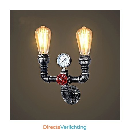 2 Hoofden Vintage Industriële Metalen Wandlampen Restaurant Café Bar Decoratieverlichting 2 Hoofden Vintage Industriële Metalen Wandlampen Restaurant Café Bar Decoratieverlichting