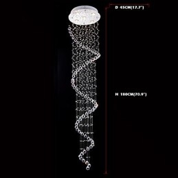 Kristallen hanglamp kroonluchter verlichting 5 lampen zilveren luifel helder K9 kristal helix plafondlampen