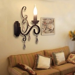 Kristallen kaarslamp ijzer creatieve persoonlijkheid gang trap decoratie nachtkastje lamp wandlamp