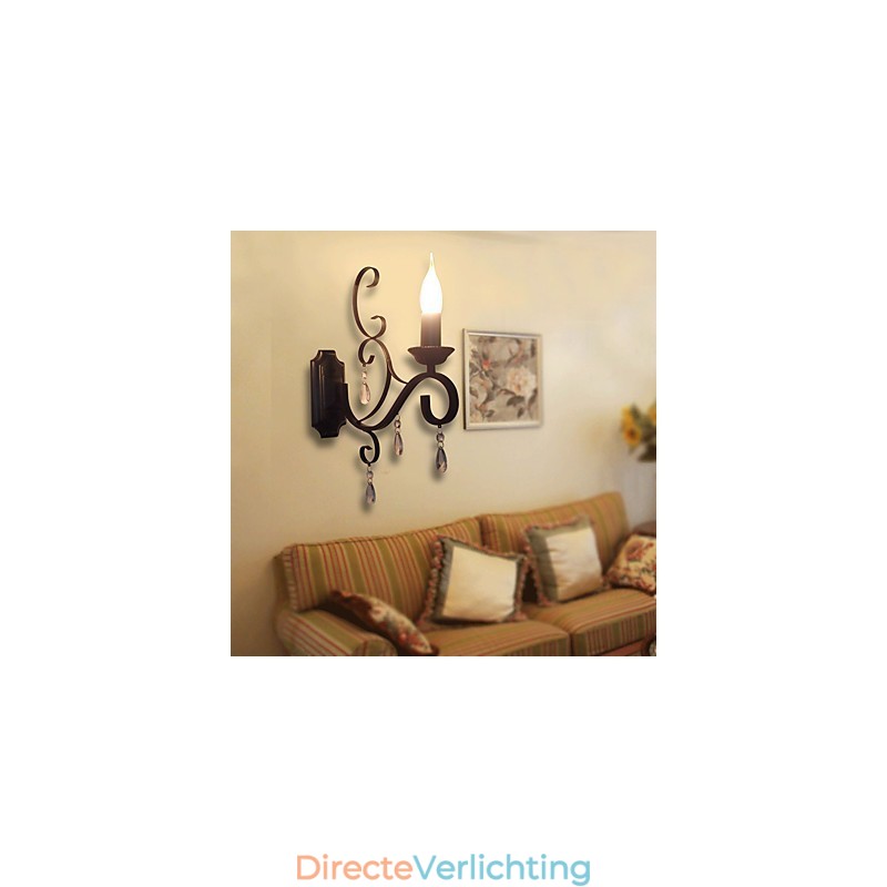 Kristallen kaarslamp ijzer creatieve persoonlijkheid gang trap decoratie nachtkastje lamp wandlamp