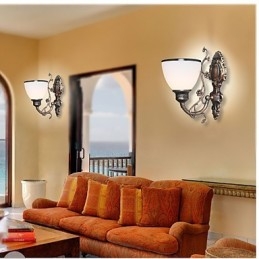 Eenvoudige Amerikaanse wandlamp, bedlamp, woonkamer decoratieve lamp, smeedijzer, Europese stijl, creatieve wandlamp