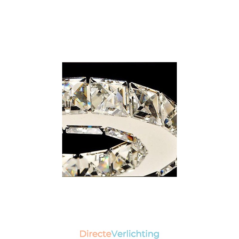 Kristallen inbouwspot met 5 lampen, modern transparant galvanisch roestvrij staal