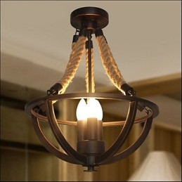 Amerikaanse plafond retro touw eenvoudige lamp